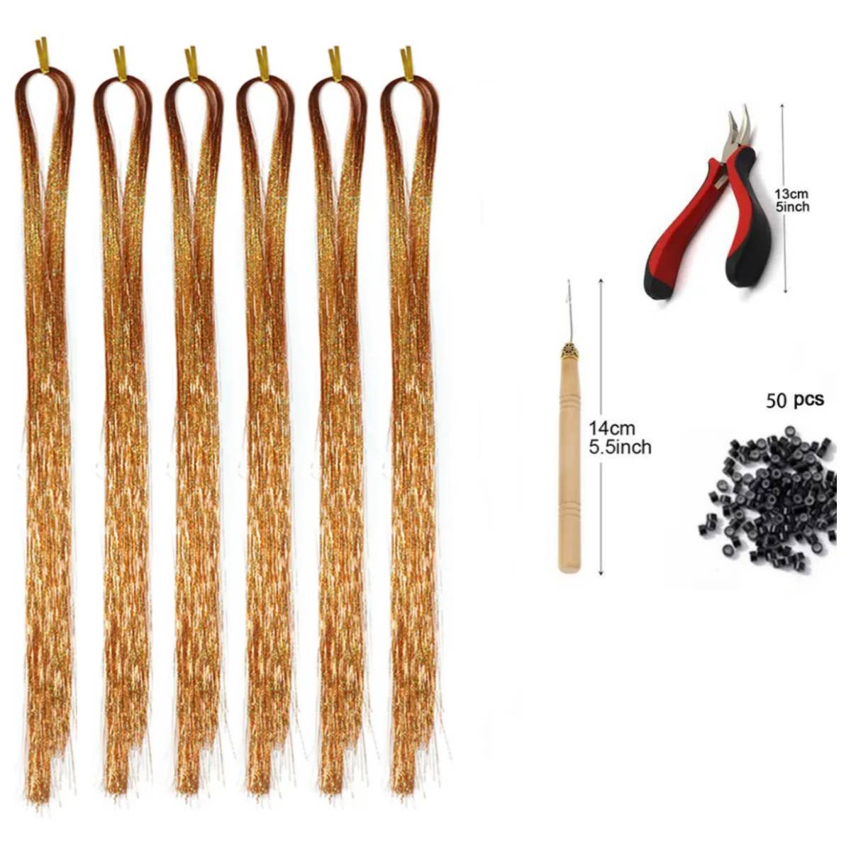 AK Brand - Vente Extensions de cheveux - Kit de Tinsels Étincelants pour Extensions de Cheveux23