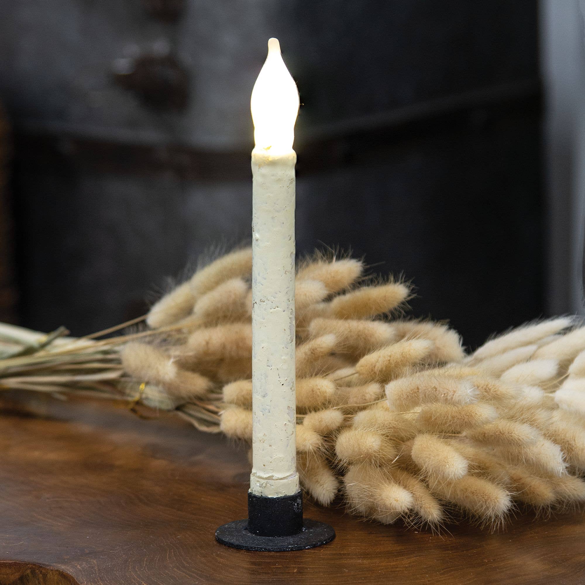 The Hearthside Collection – wholesale Flameless candle – Rustic White Taper, 9 inch2