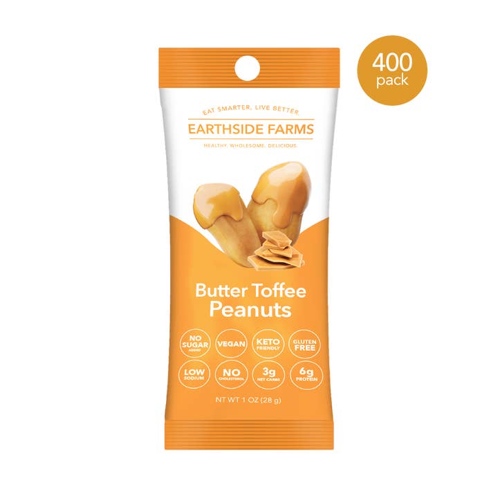 Earthside Farms - Wholesale Nuts - Butter Toffee Peanuts Keto-Friendly Candied Nuts