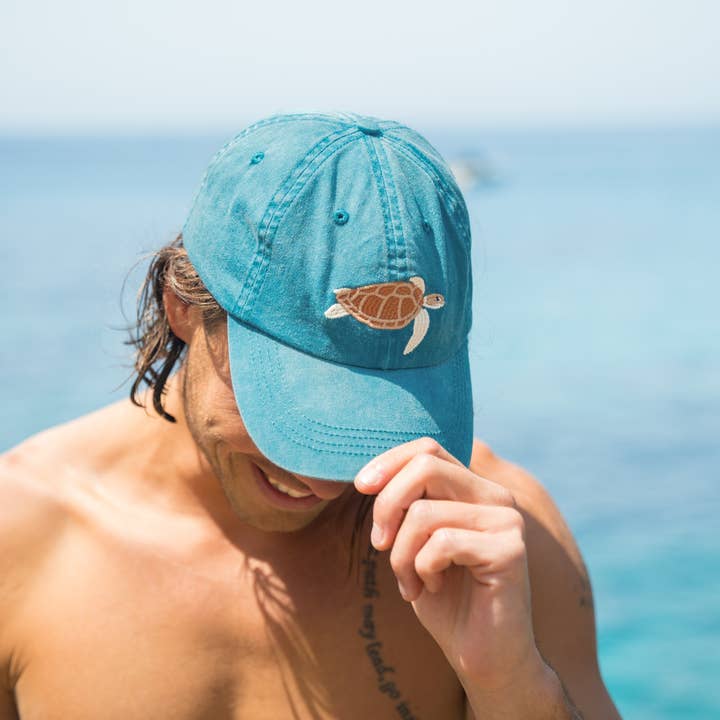 Pallion Point - Wholesale Baseball Cap - Unisex - Turtle Fish Lid | Cotton Dad Cap in Blue