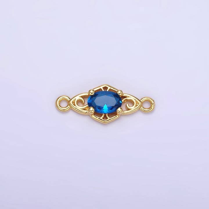 Aim Eternal - Vendita all'ingrosso Ciondolo/pendente - Connettore Artigianale in Oro Riempito 14K con CZ Verde, Rosa, Trasparente, Rosso, Blu, Viola | G347 - G3494