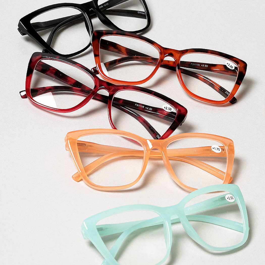  ASSORTED COLORS Women's Cat Eye Frame Reading Glasses for wholesale on Faire2
