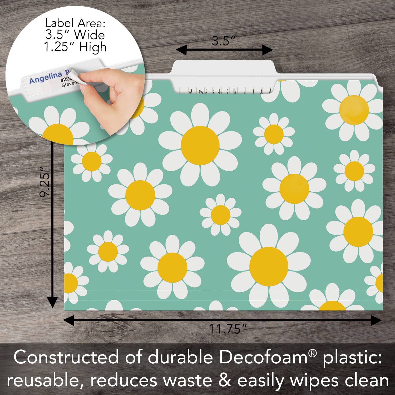 Conimar Promotions - Wholesale Folders - "Daisy" Single Decorative Reusable File Folders  4