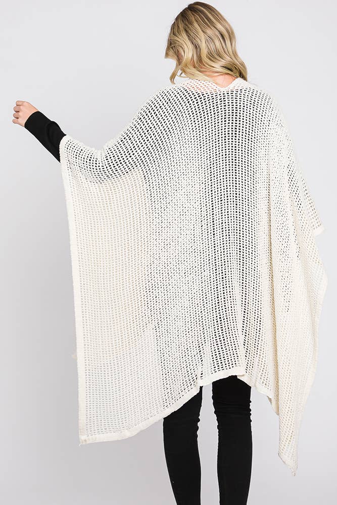 Hana - Wholesale Cardigan - Dames - Solid Chenille Crochet Ruana50