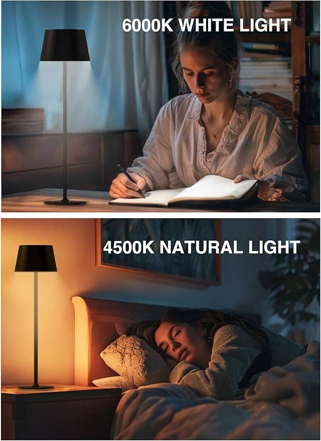 LivingTaste Home Inc – Engroshandel Skrivebordslampe – 2-pak trådløse LED bordlamper med 5000mAh genopladeligt batteri, sort5