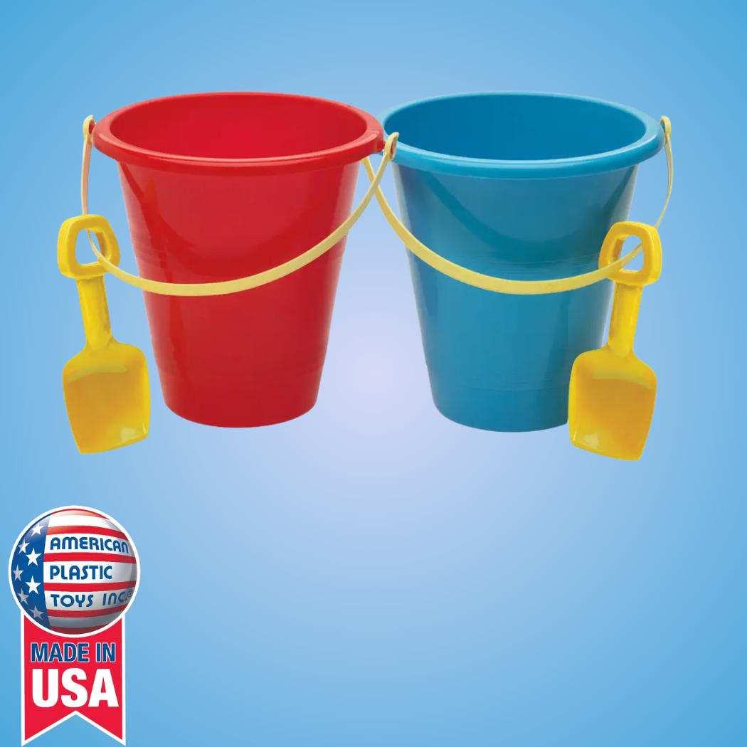 American Plastic Toys - Wholesale Toy Set - Kids - 8" Pail & Shovel Plastic Toys for Kids1