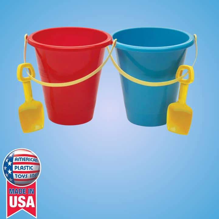 American Plastic Toys - Wholesale Toy Set - Kids - 8" Pail & Shovel Plastic Toys for Kids1
