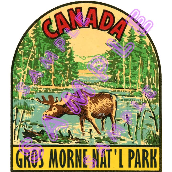 GROS MORNE NATIONAL PARK Vintage Style Vinyl Sticker GMNP1 for wholesale by Hilda74 Retro Designs