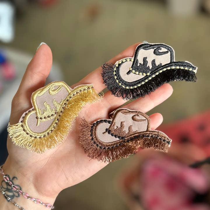 Cowgirl Hat Iron On Patch for wholesale by Southern N Savvy