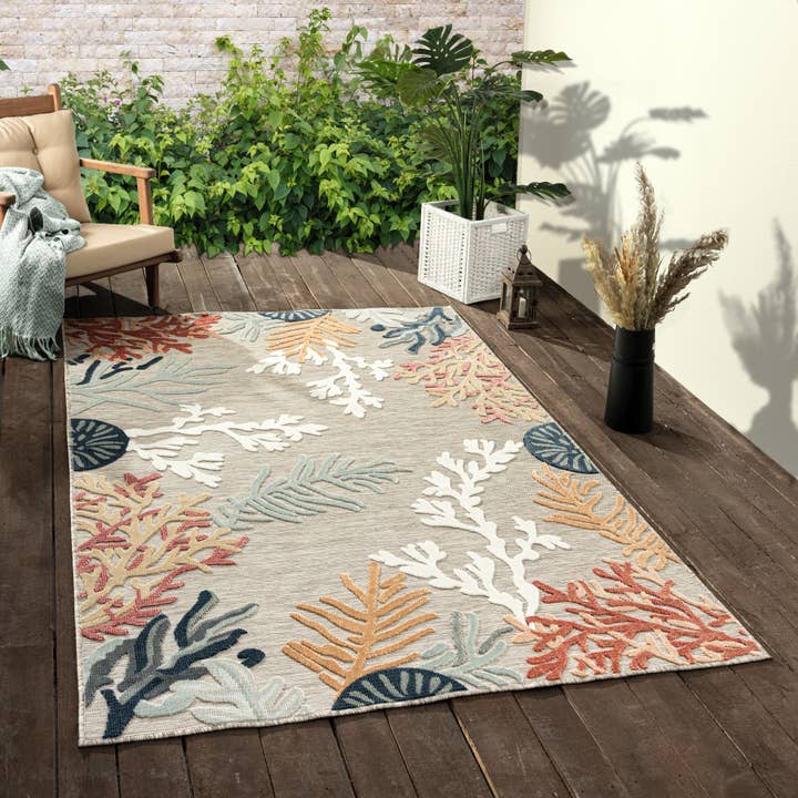 LR Home - Wholesale Area Rug - Coastal Transitional Multi-Color Indoor/Outdoor Rug13