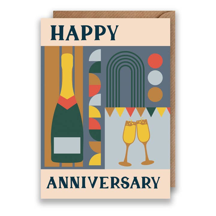 Jessie Maeve Studio - Wholesale Anniversary Card - Bauhaus Anniversary Card