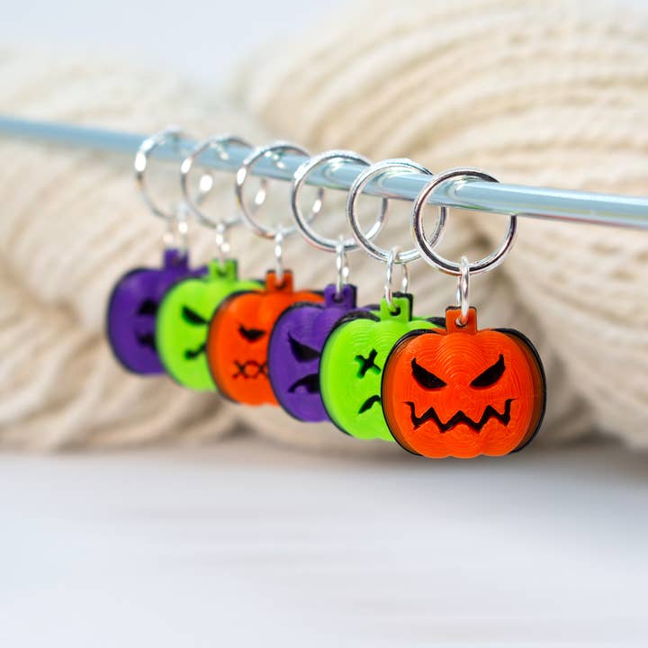Set di 6 segnapunti: Spaventose zucche di Halloween per la vendita all'ingrosso da parte di Blue Bird Makery