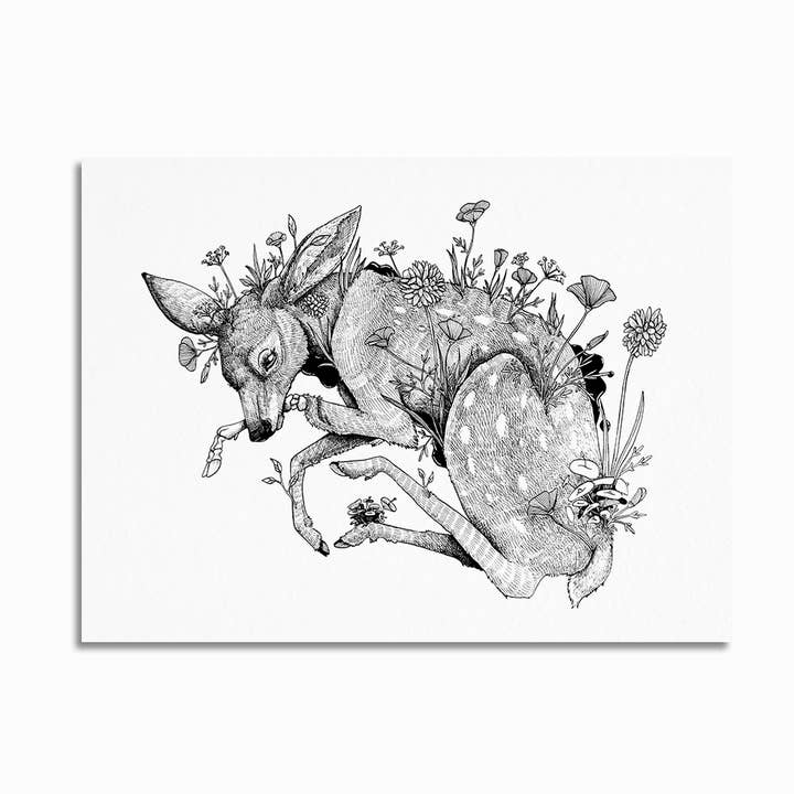 "Intuition" Fawn Decay Art Print for wholesale by Krisanthemum