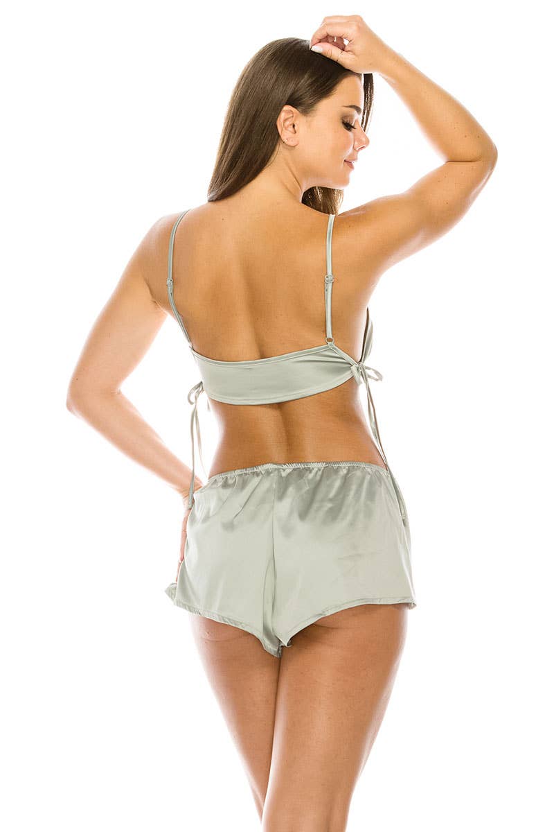 Best Underwear Line – wholesale Pyjamasset - Dam – Youmita Satin Pajama Short Set-YM-32259-PJS5