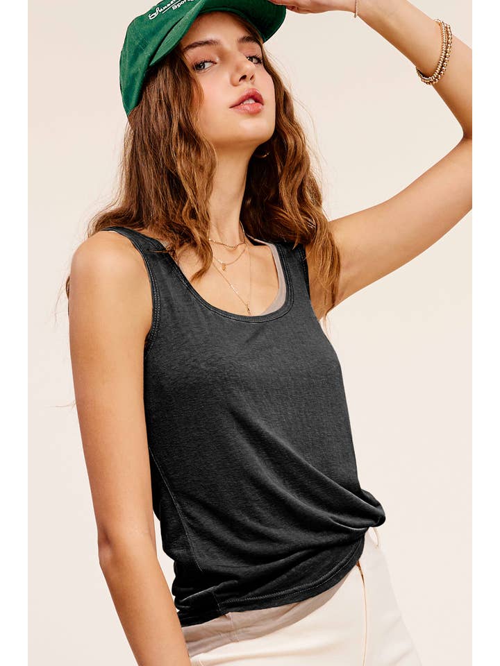 La Miel - Vente Débardeur – femme - HBT7633-Haut sans manches Active Loose Fit Athleisure Style4