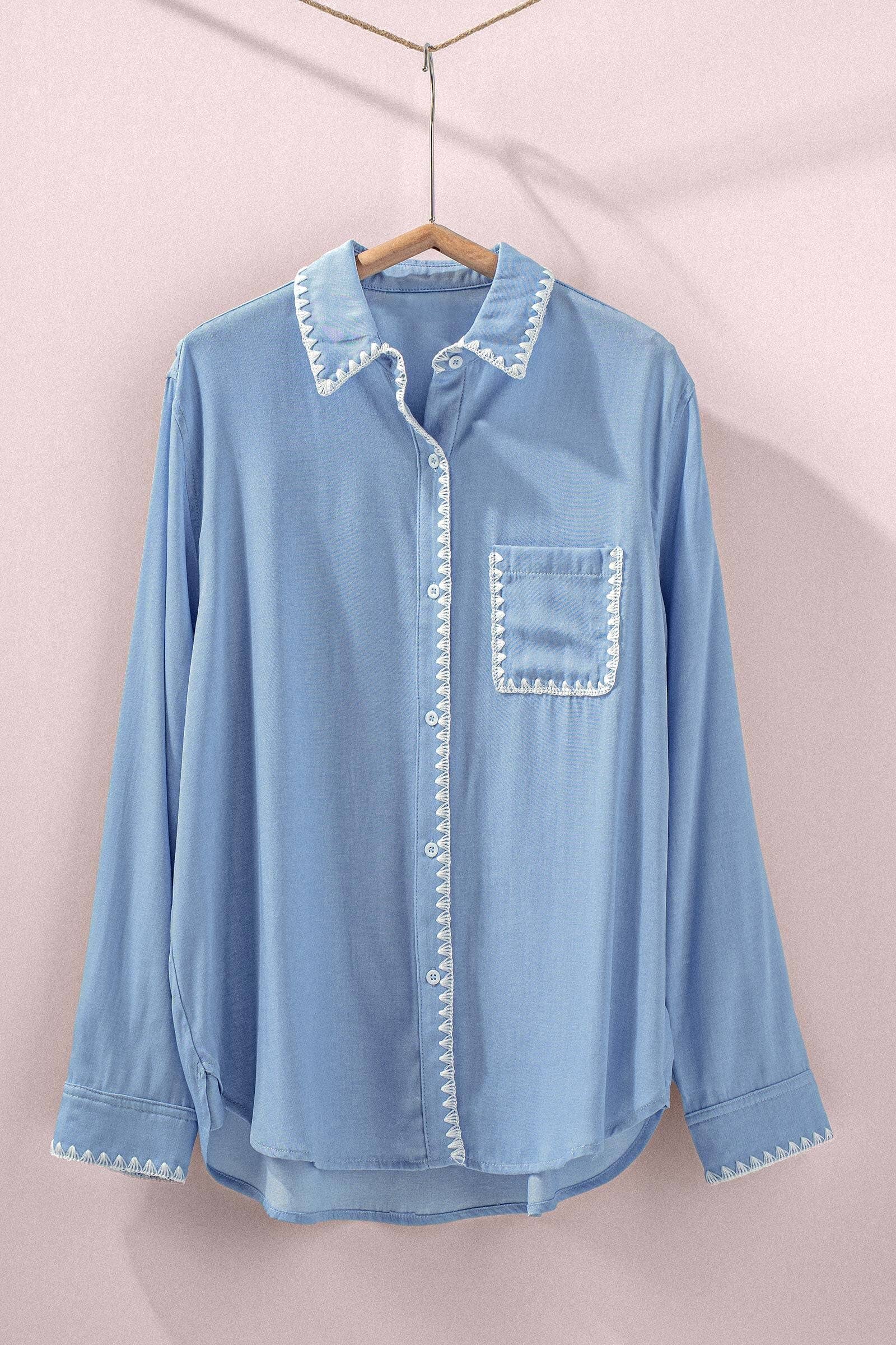 Urban Daizy - Vente Chemise à col boutonné – femme - Chemise à manches longues en soie lisse18