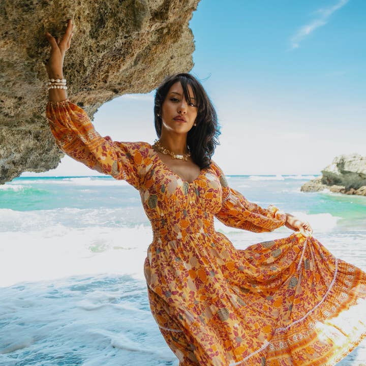 Ella Maxi Dress in Wildflower for wholesale by Sea Lustre