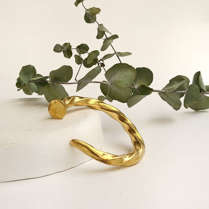 Nailed it brass cuff for wholesale by Yala Avenue