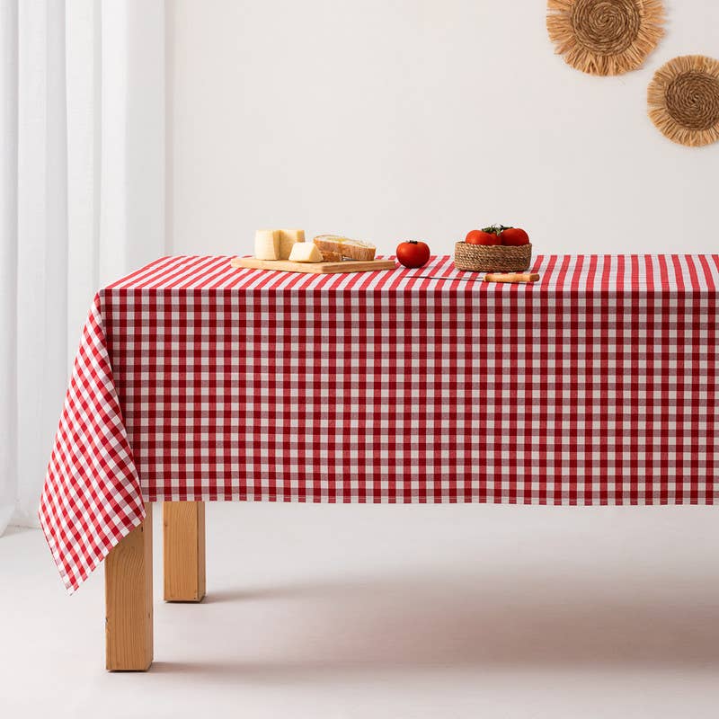 GAMUSI – wholesale Duk – Fläckbeständigt vaxdukstyg med vichy-rutigt bomullsmönster4