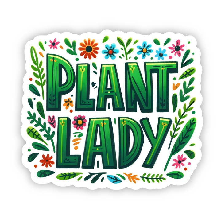 Plant Lady Vinyl, Sticker, 3x3 in. for wholesale by Savannah and James Co