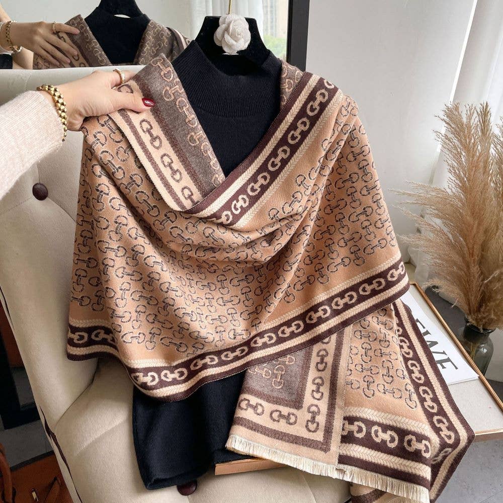 JPC Equestrian - Wholesale Scarf - Women's - AWST Int'l Snaffle Bit Acrylic Cashmere Scarf7