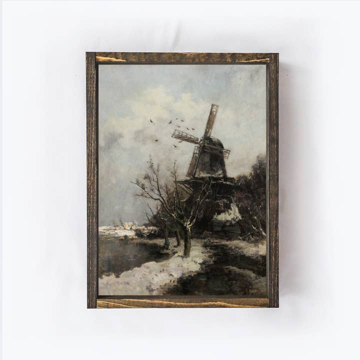 Hoekstra Decor - Wholesale Art Print - Vintage Print Framed | Dutch Windmill Landscape A01