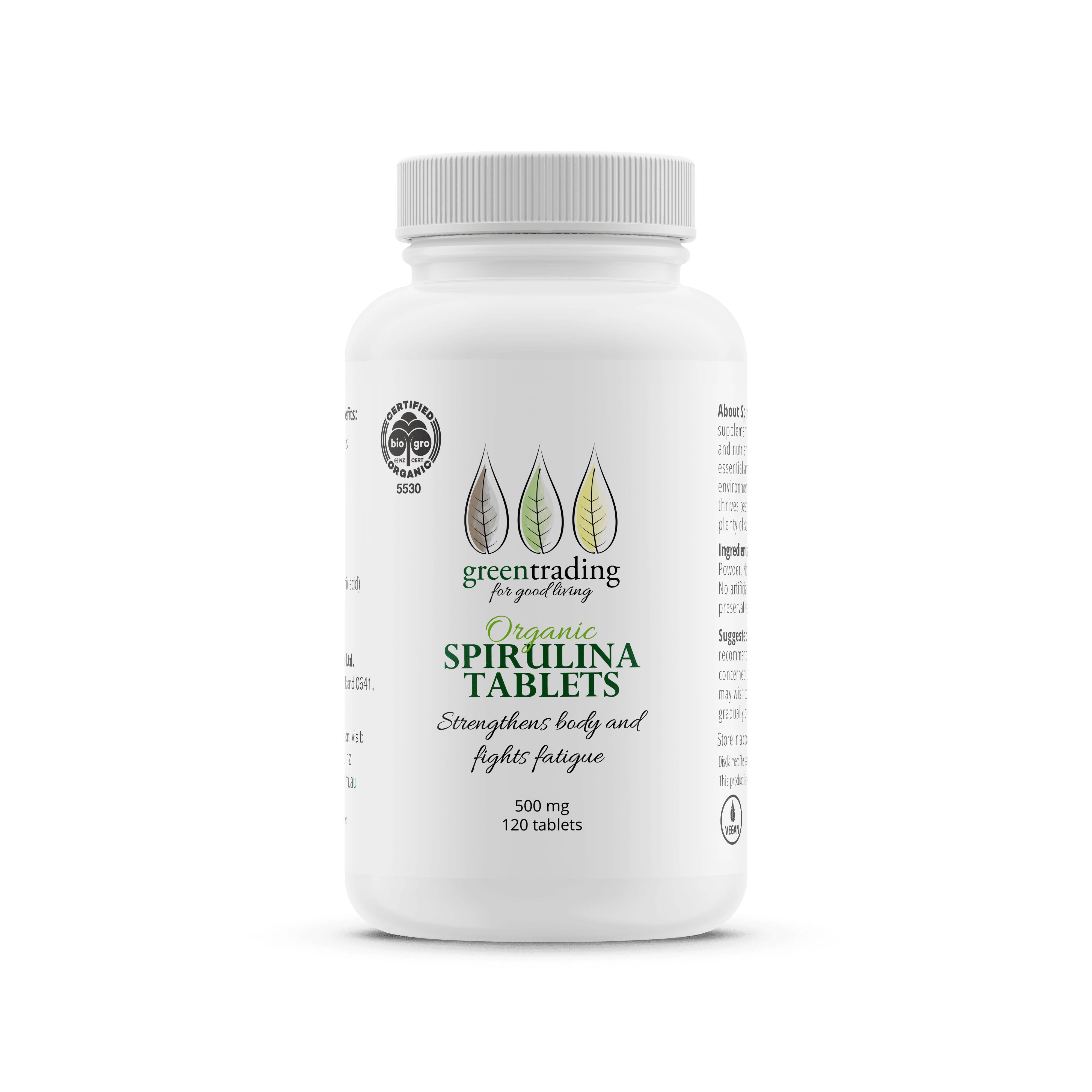 Green Trading - Wholesale Oral supplement/vitamin - Organic Spirulina Tablets 500mg