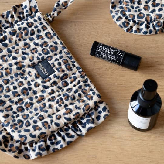 Love Explorers - Wholesale Makeup/Cosmetic Bag - Flat pouch M - beige leopard