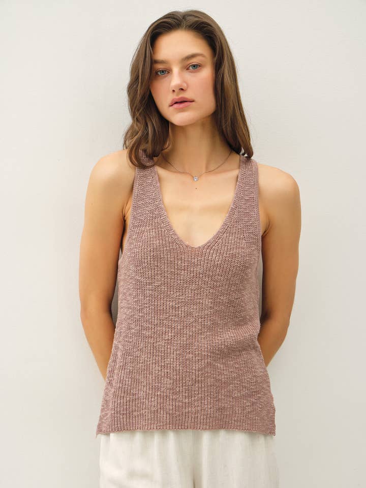 Be Cool - Wholesale Tank Top - Women's - LIGHTWEIGHT, KNIT RACERBACK V-NECK TANK