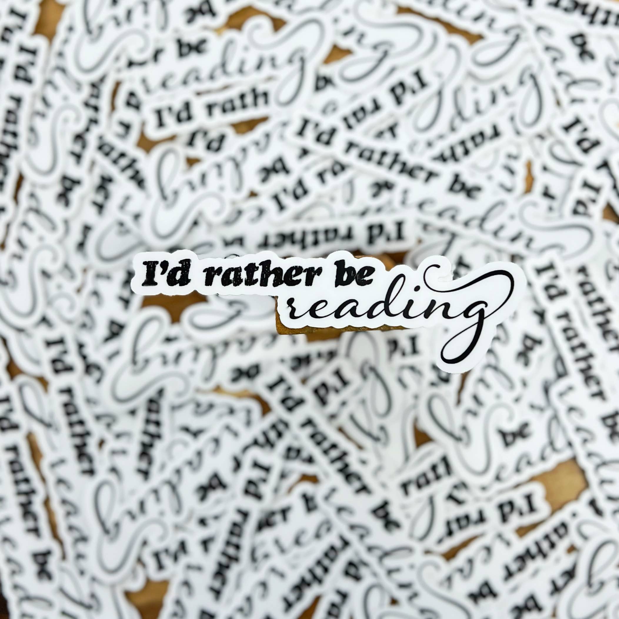 Fly Paper Products – Adesivo por atacado – Adesivo de vinil Eu preferiria estar lendo3