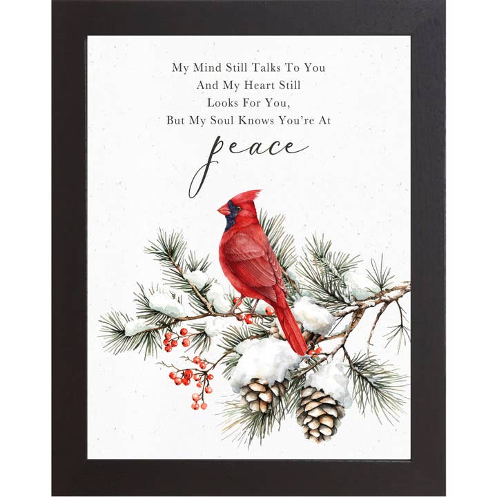 My Mind Still Talks To You My Soul Knows Peace Cardinal Art for wholesale by Summer Snow Art