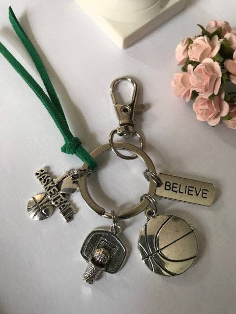 Miss DJ Angel - Wholesale Keychain - Unisex - Basketball keychain, basketball player keychain, basketball charm, handmade gift with love for basketball fan.1
