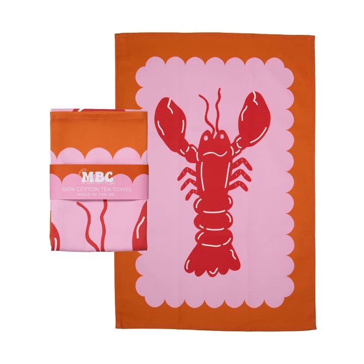 Lobster Scallop Tea Towel for wholesale by Maddison Ball Creative