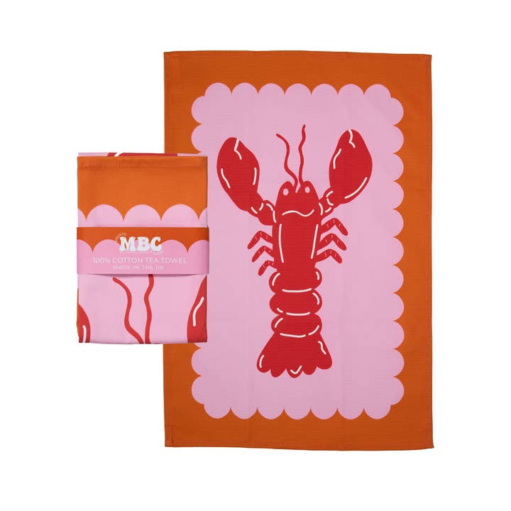 Lobster Scallop Tea Towel for wholesale by Maddison Ball Creative