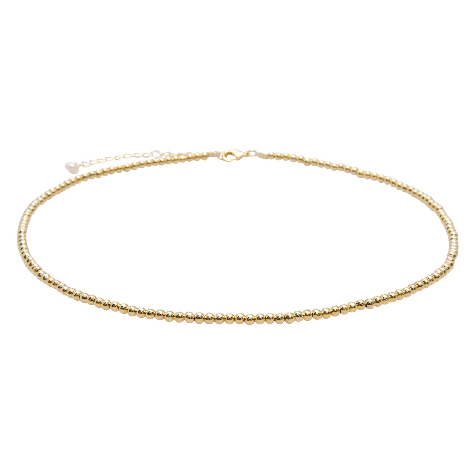 Lotus and Luna - Wholesale Beaded/Pearl Necklace - 3mm Gold Bead Necklace