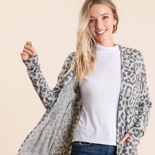 Open vest met dierenprint, grote maten voor wholesale door Reborn J