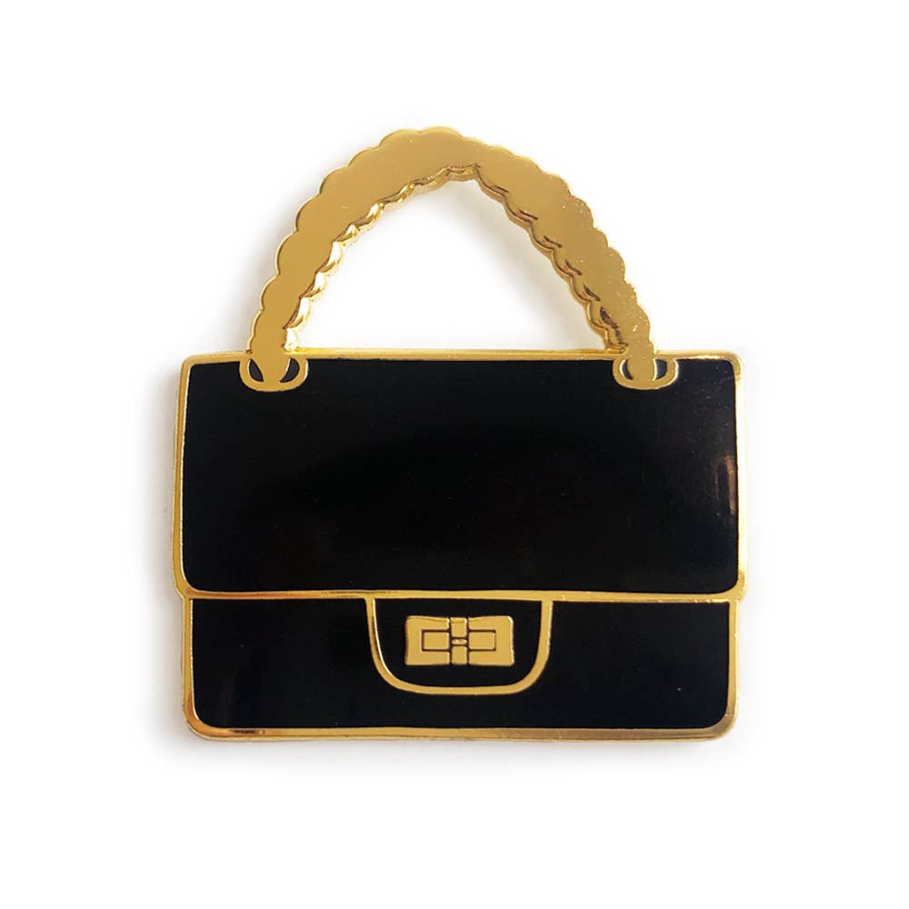 akrDesignStudio - Wholesale Lapel Pin/Button - Black Chain Bag Fashion Enamel Pin