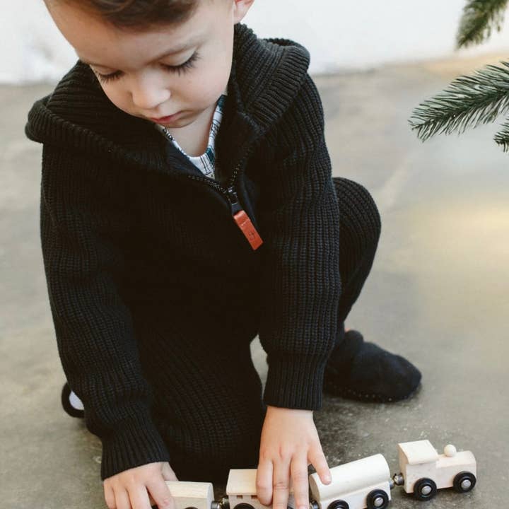 GEBREIDE HOODIE | SCHADUW voor wholesale door goumikids