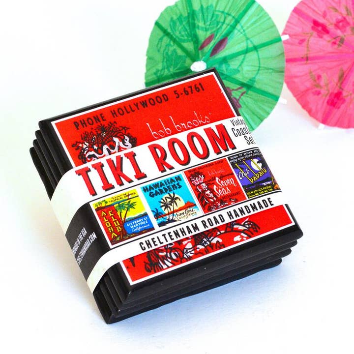 Cheltenham Road - Wholesale Coasters - The Tiki Room: Vintage Tiki Lounge Coaster Set