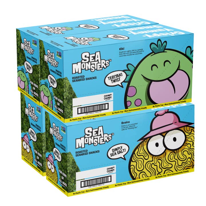 Sea Monsters - Wholesale Chips - Trayless Seaweed Snacks, VRTY .14oz, 20-pack case1