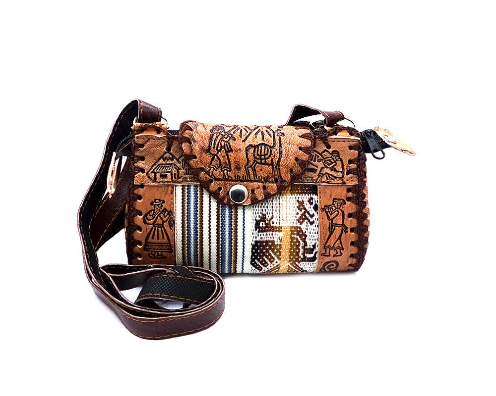 Pichincha - Wholesale Crossbody Bag - Women's - Small Tribal Peruvian Leather Material Crossbody Purse Bag1