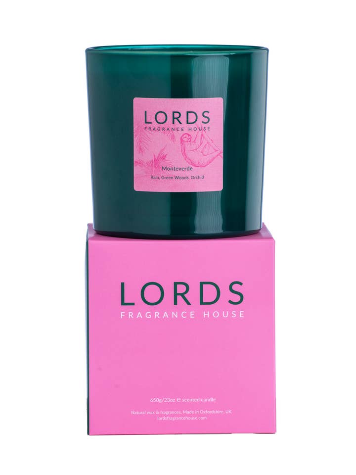 Vela Monteverde de triple mecha | Velas verdes grandes | Vela para venta al por mayor de LORDS Fragrance House