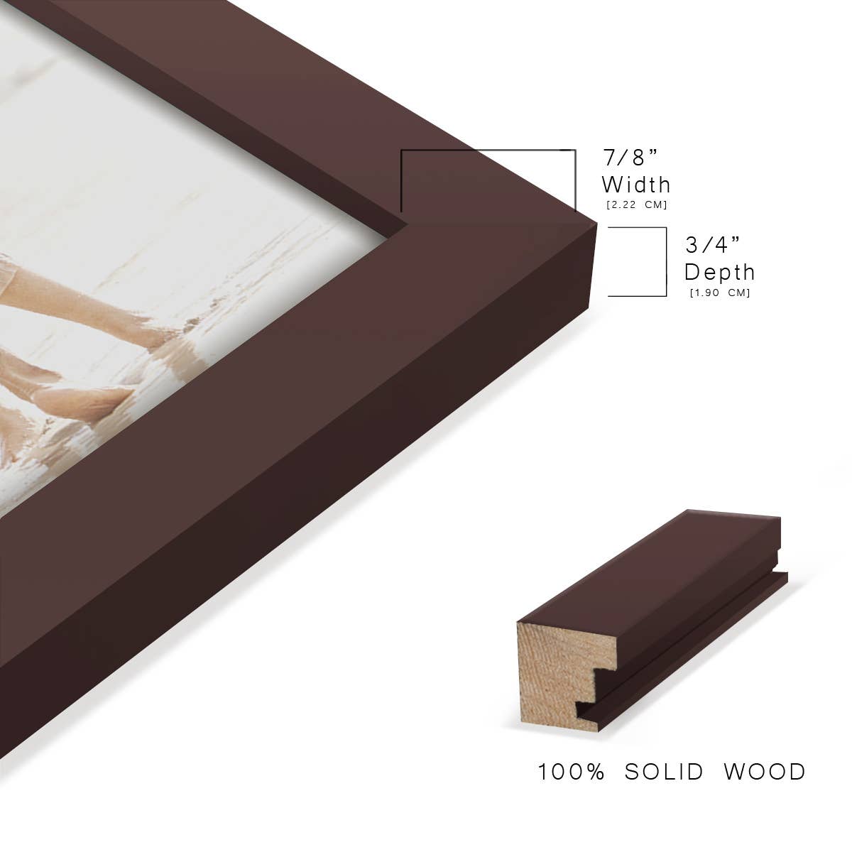 Wexford Home - Wholesale Picture Frame - Photo Frame. Real Wood Modern Frame, Brown20