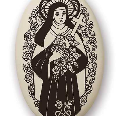 Saint Therese porslin hänge för wholesale av Touchstone Pottery