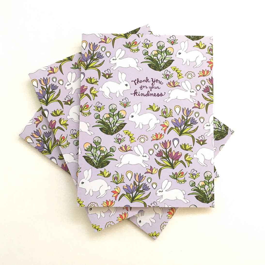 Cynla - Wholesale Thank You Card - Bunny Kindness Card - thank you card bunnies1
