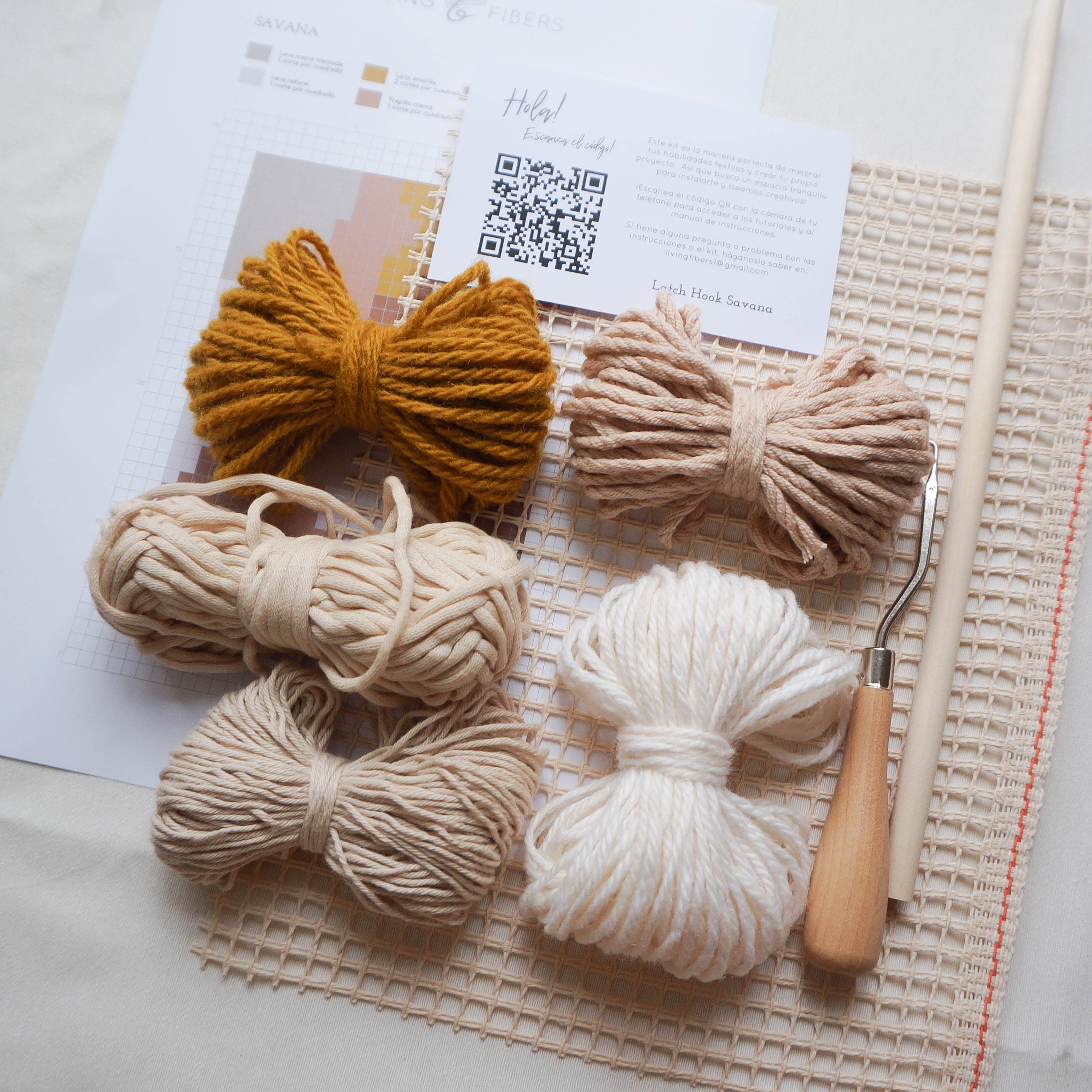 Living Fibers – wholesale DIY craft kit – Savanna Latch hook kit2