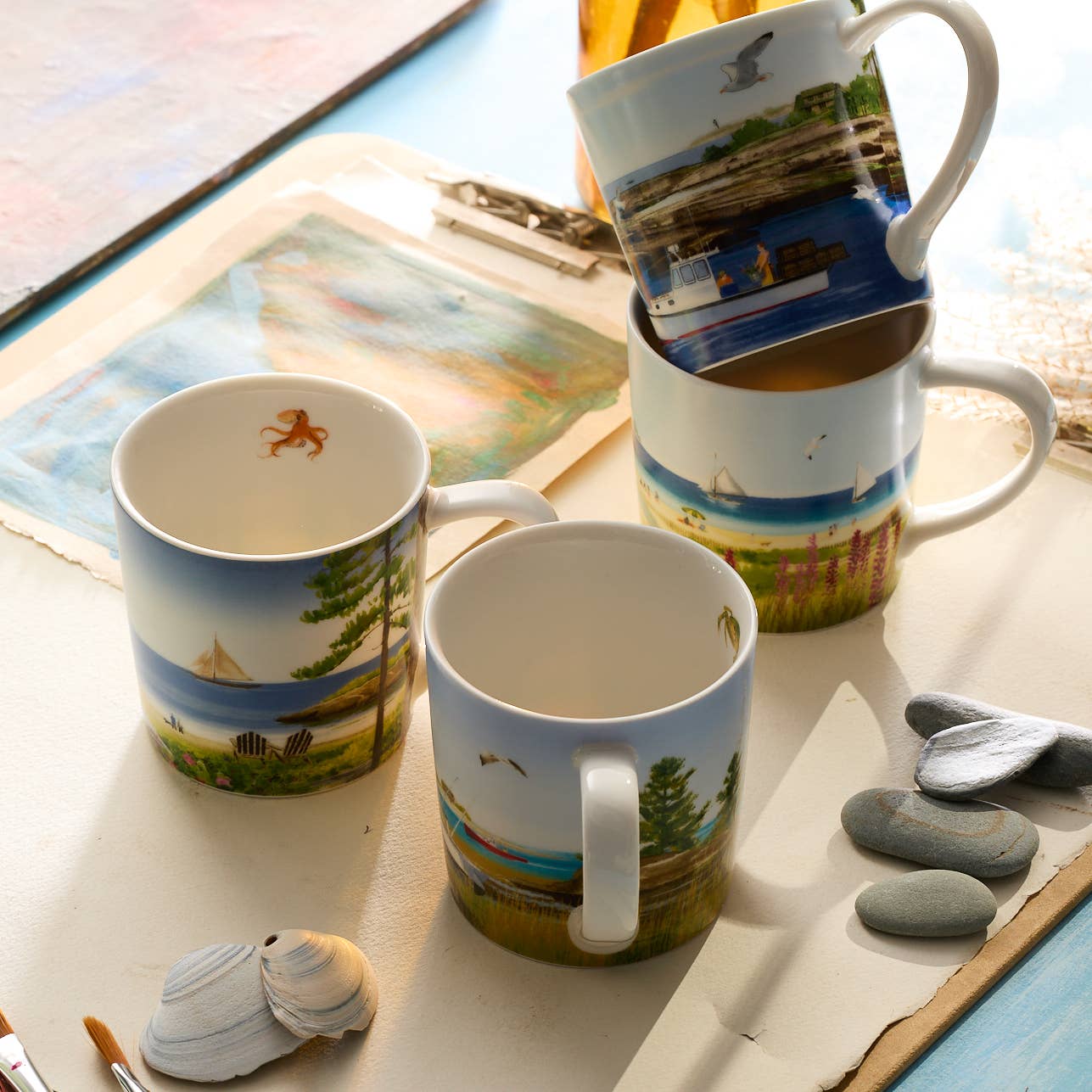 Caskata - Wholesale Coffee Mug - Caskata X Felix Doolittle By the Sea Mugs, Set of 45