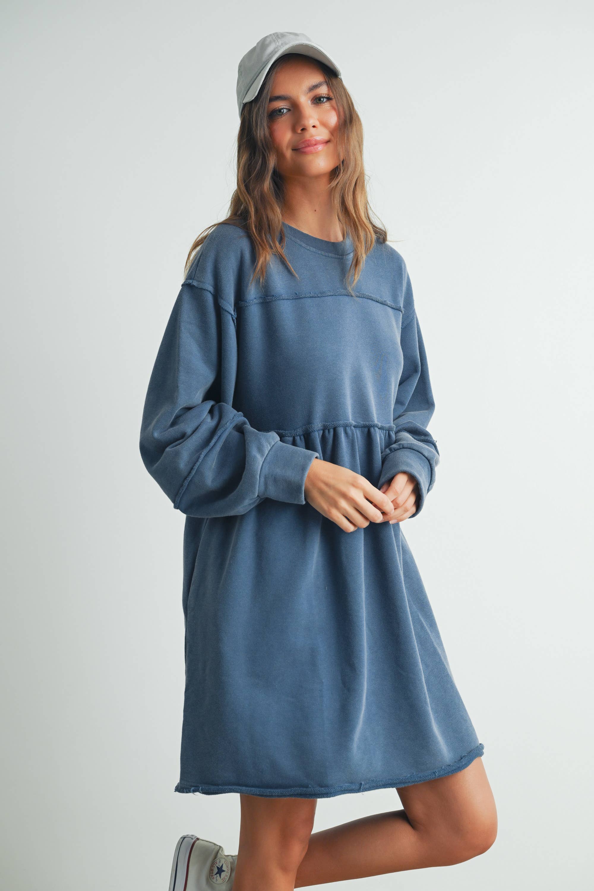 BUTTERMELON – wholesale Dress – Women's – Fall Full Sleeve Winter Mini Dress - BMD750712