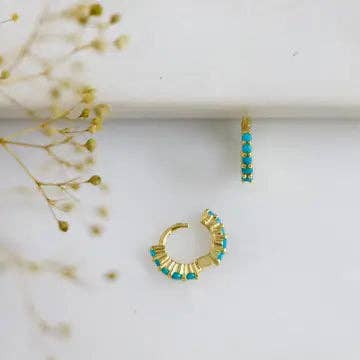 Mesa Blue - Wholesale Huggie Earrings - Turquoise Huggie Earrings - Hypoallergenic2