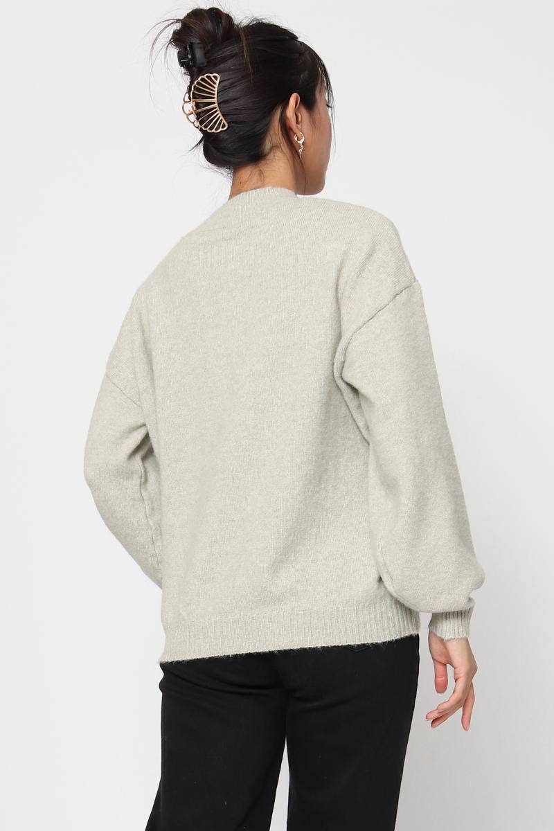 DIX-ONZE - Wholesale Knit Sweater - Women's - Soft Plain Sweater – Round Neck & Long Sleeves21